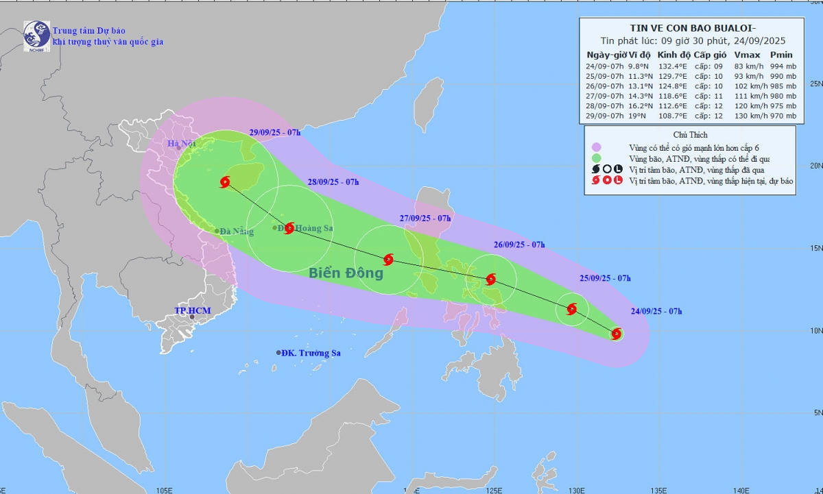 Tropical storm Bualoi forms, heading toward central Vietnam